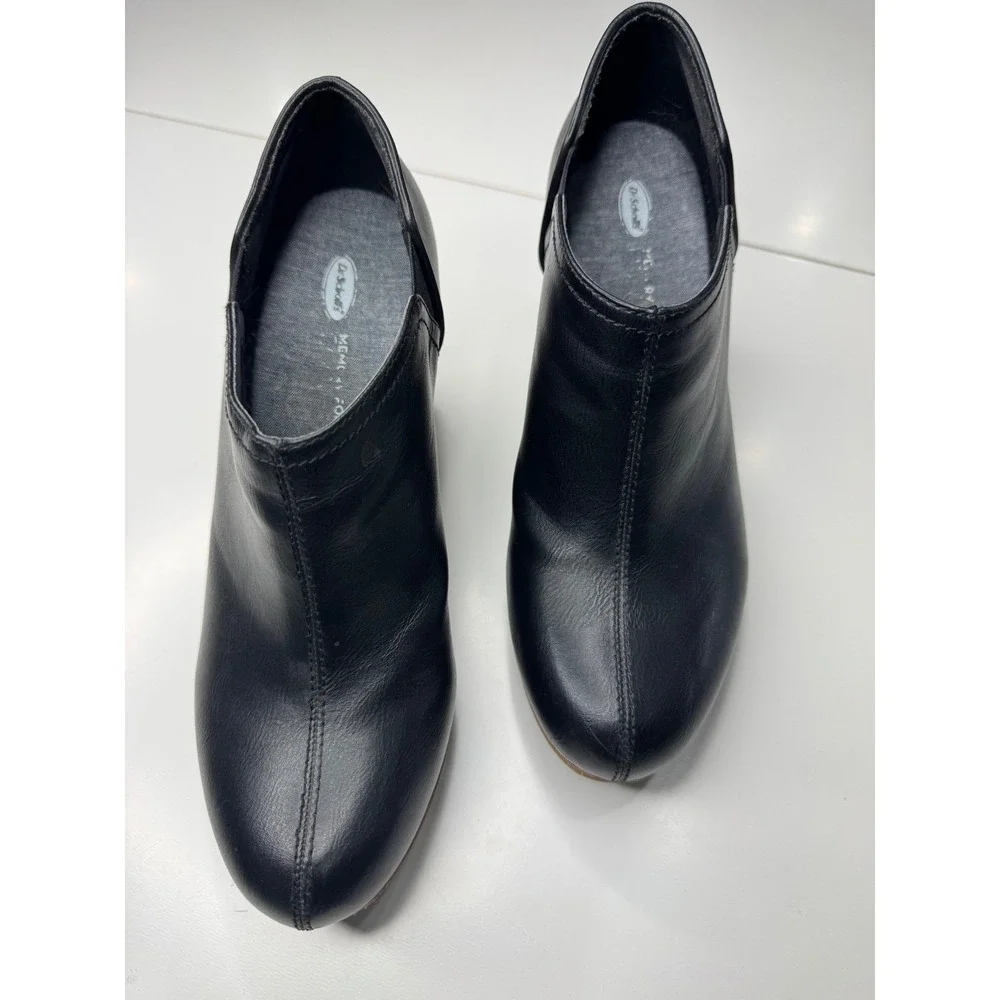 Dr. Scholls Harlin Black Wedge Booties Memory Foam Platform Ankle Boots 9.5M